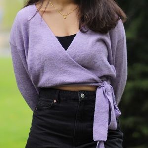 Purple wrap up cardigan